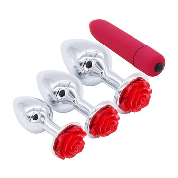 Anal Plug Massager / Vagina Ball Rose Flower Stainless Steel Butt Plug / Backyard Beads Sex Toy - EVE's SECRETS